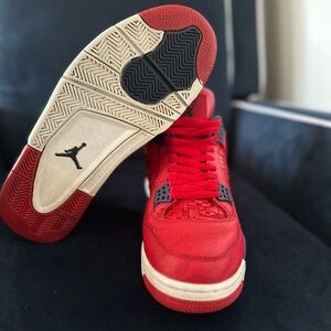 Jordan Air Jordan 4 Retro FIBA CI1184-617 Gym Red Men's Leather Sneakers 2019